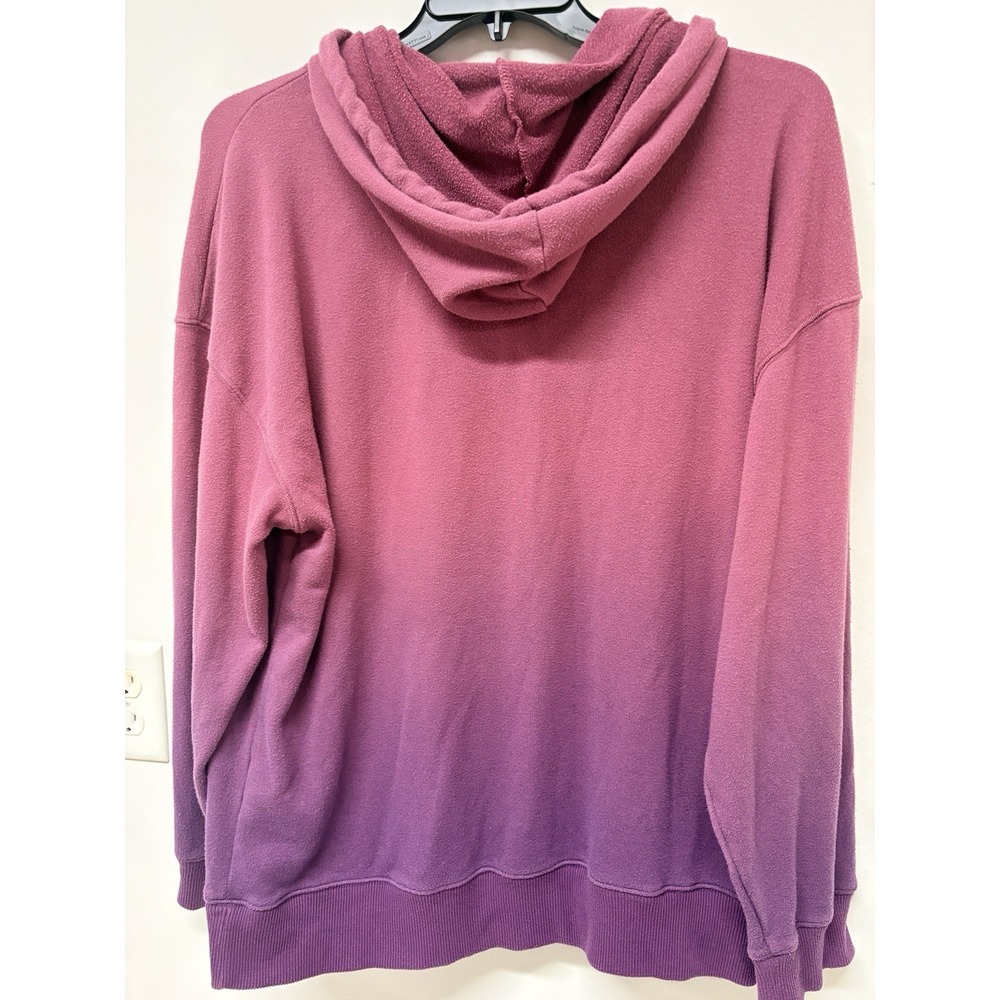 Women's  LG  Victoria's Secret Hoodie Oversized Vintage Balayage Spellout Grunge - Picture 5 of 6